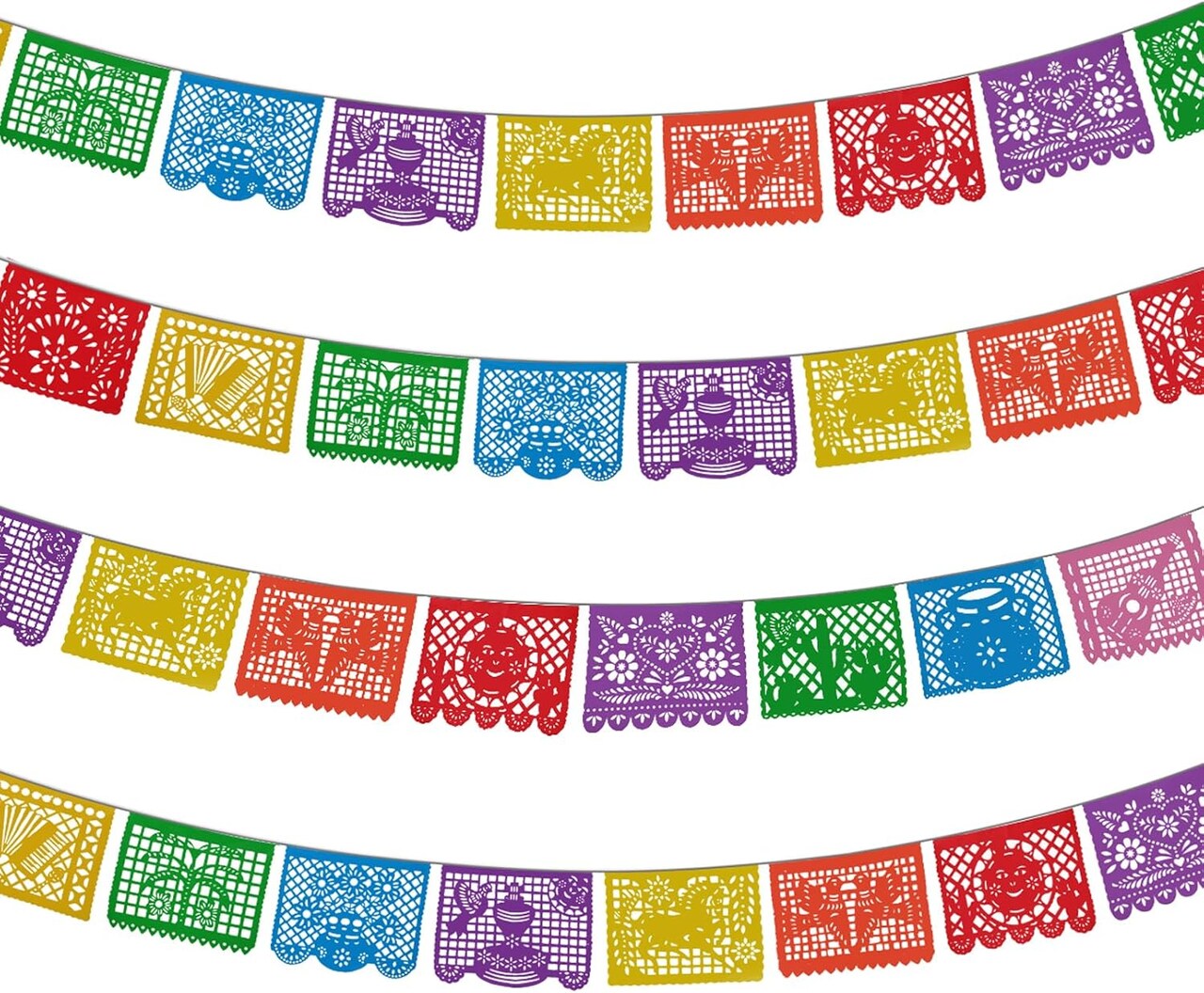 4 Pack Papel Picado Banner Cino de Mayo Fiesta Party Decorations